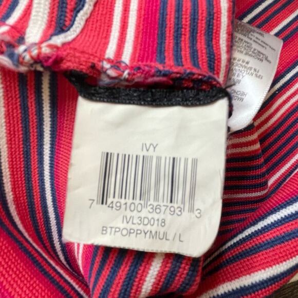 Striped Mini Skirt Red White Blue Bodycon Casual Party BCBG BCBGMazazria Large - Picture 6 of 7